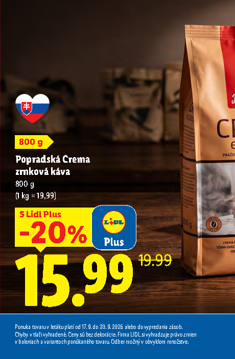 Popradská Crema zrnková káva