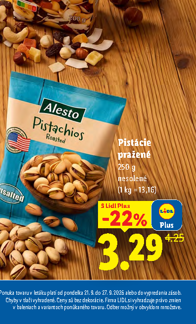 Pistácie pražené