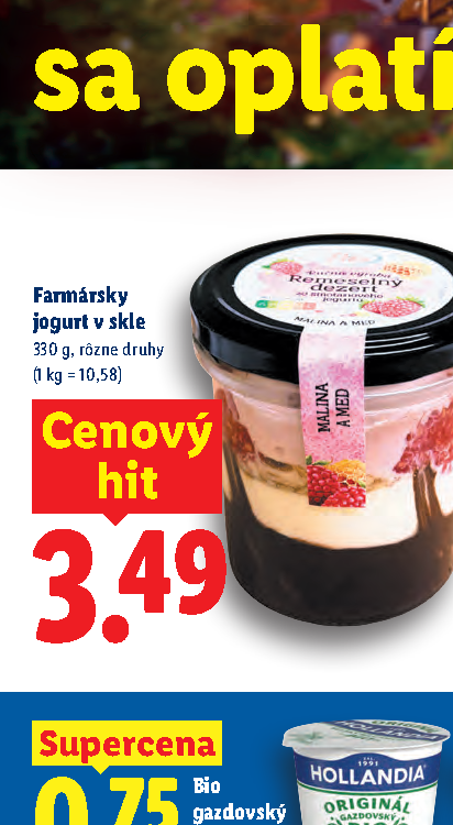 Farmársky jogurt v skle
