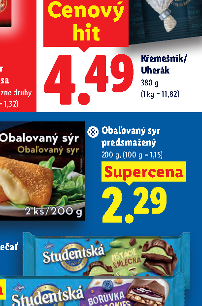 Obaľovaný syr predsmažený