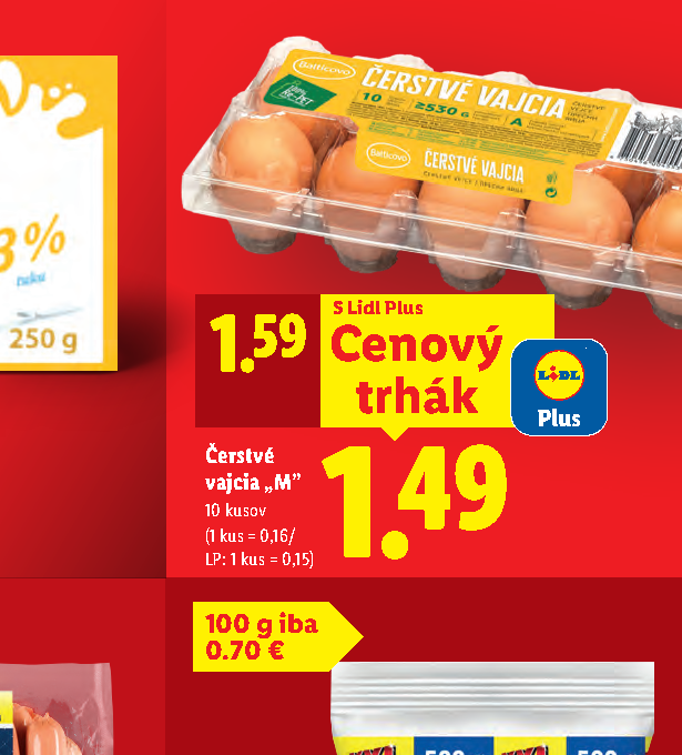 Čerstvé vajcia „M”