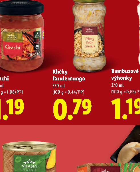 Bambusové Klíčky výhonky fazule mungo