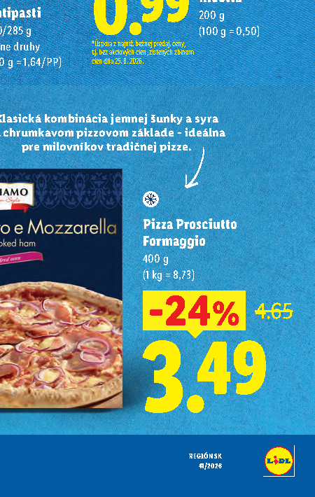 Pizza Prosciutto Formaggio