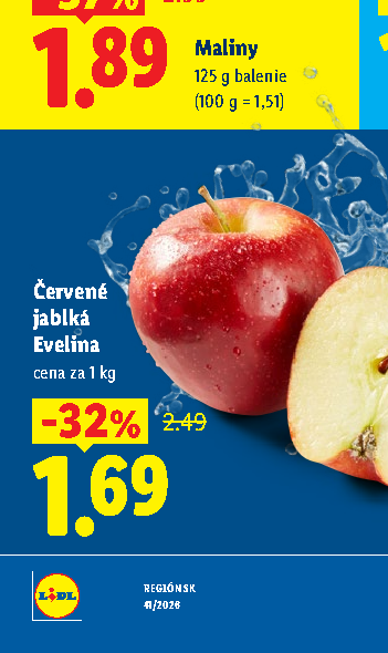 Červené jablká Evelina