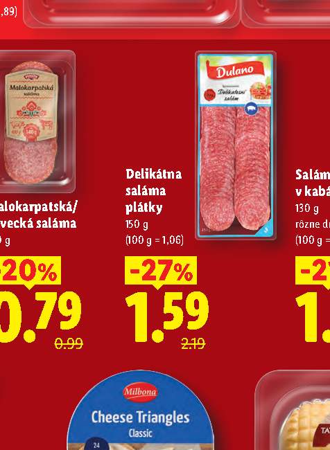 Delikátna saláma Malokarpatská/ plátky Lovecká saláma