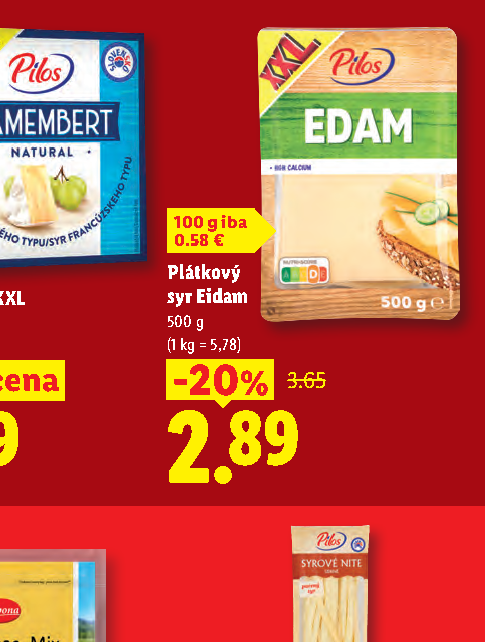 Plátkový syr Eidam