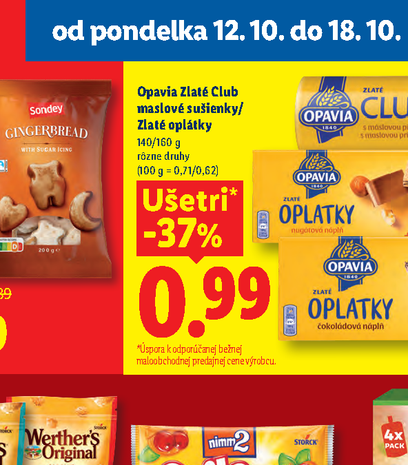 Opavia Zlaté Club maslové sušienky/ Zlaté oplátky