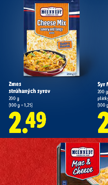 Zmes strúhaných syrov