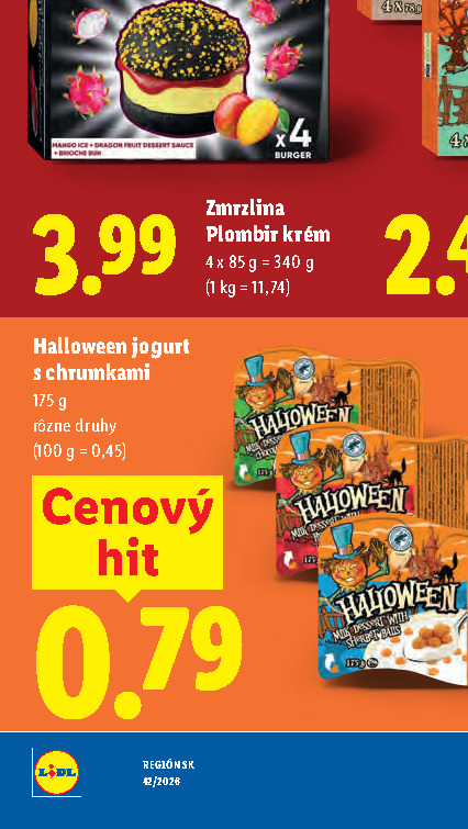 Halloween jogurt s chrumkami