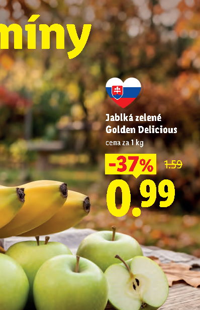 Jablká zelené Golden Delicious