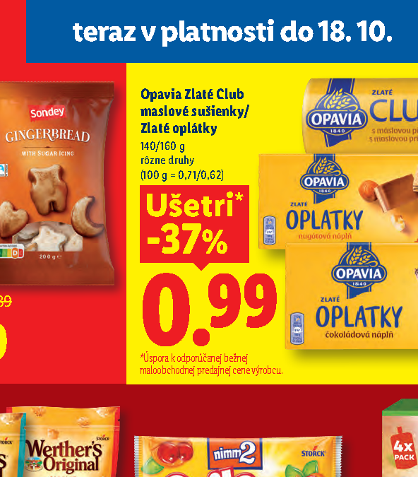 Opavia Zlaté Club maslové sušienky/ Zlaté oplátky