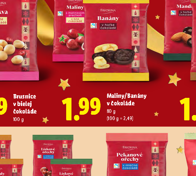 Maliny/Banány v čokoláde