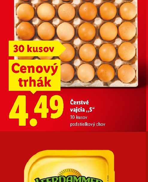 Čerstvé vajcia ,,S“