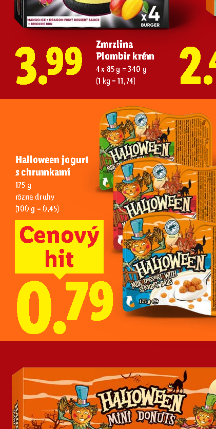 Halloween jogurt s chrumkami