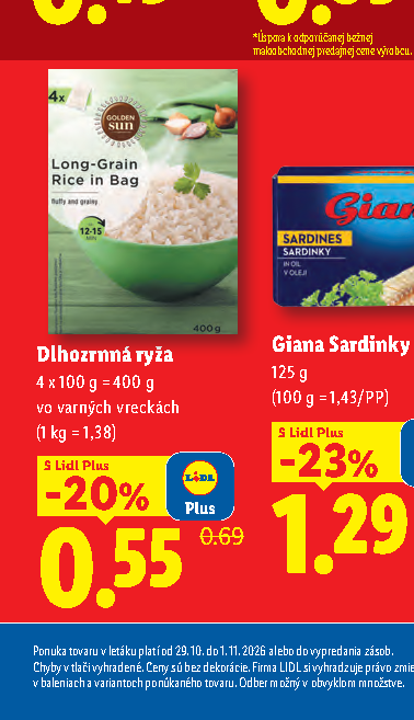 Giana Sardinky v oleji Dlhozrnná ryža