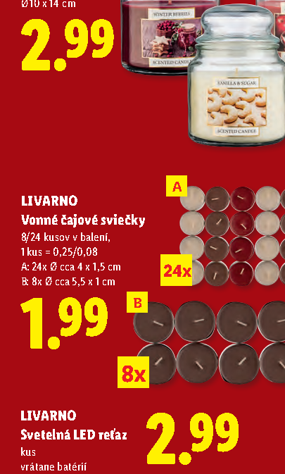 LIVARNO Vonné čajové sviečky