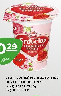 ZOTT SRDIEČKO JOGURTOVÝ DEZERT OCHUTENÝ