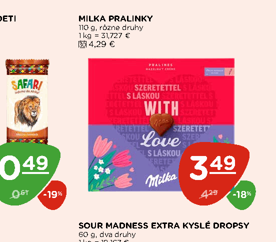 MILKA PRALINKY