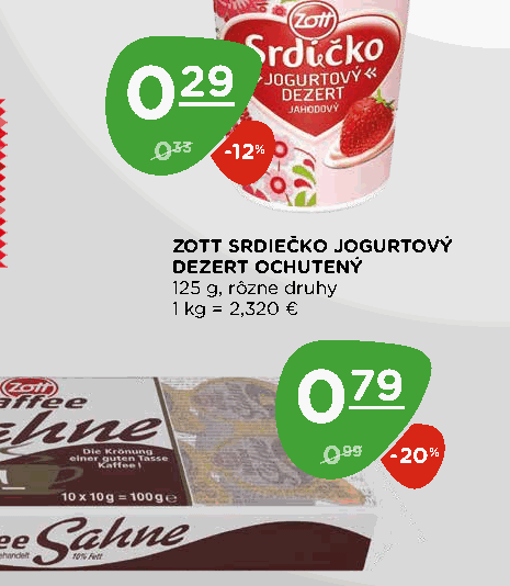 ZOTT SRDIEČKO JOGURTOVÝ DEZERT OCHUTENÝ