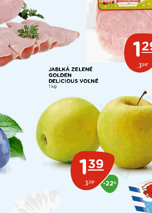 JABLKÁ ZELENÉ GOLDEN DELICIOUS VOĽNÉ