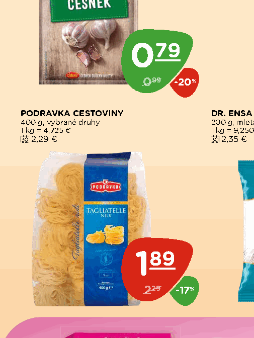PODRAVKA CESTOVINY