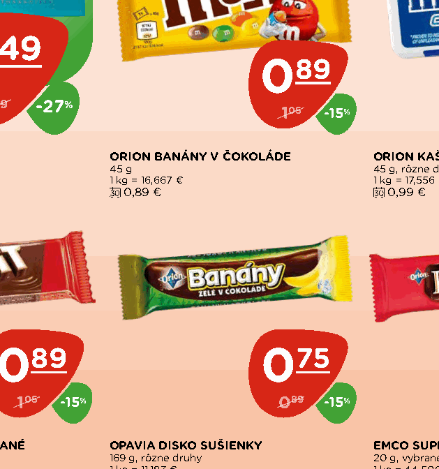 ORION BANÁNY V ČOKOLÁDE