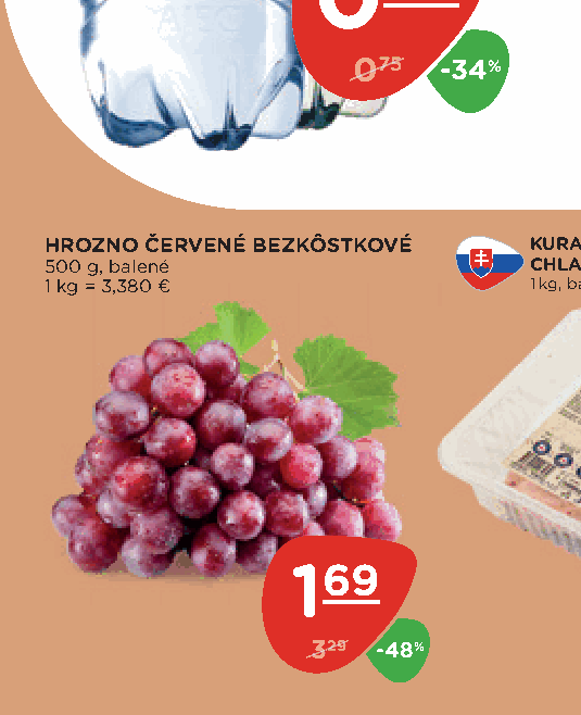 HROZNO ČERVENÉ BEZKÔSTKOVÉ