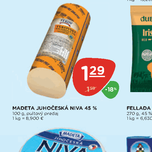 MADETA JUHOČESKÁ NIVA 45 %