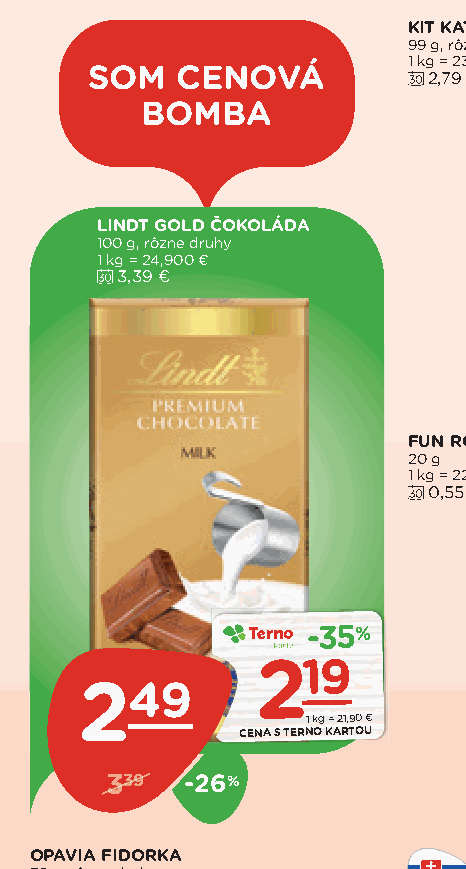 LINDT GOLD ČOKOLÁDA
