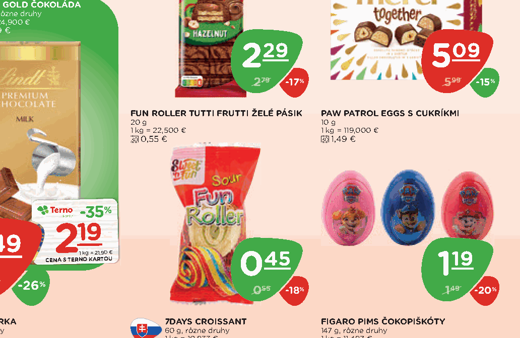 FUN ROLLER TUTTI FRUTTI ŽELÉ PÁSIK