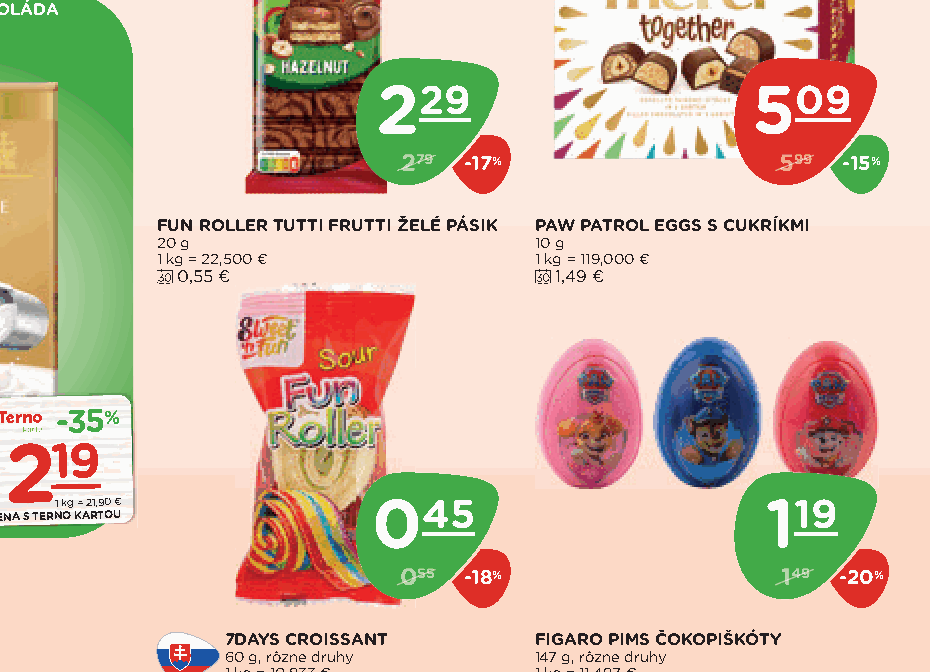 PAW PATROL EGGS S CUKRÍKMI