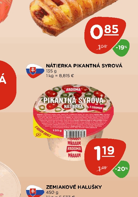 NÁTIERKA PIKANTNÁ SYROVÁ