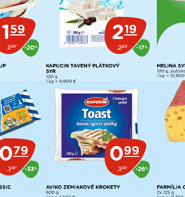 KAPUCIN TAVENÝ PLÁTKOVÝ SYR