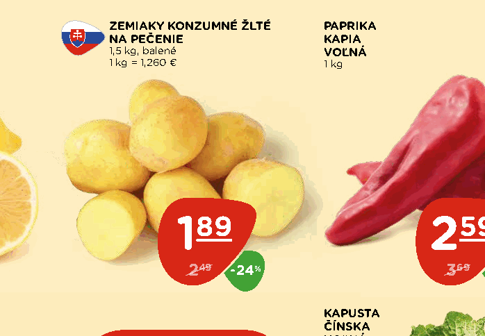 ZEMIAKY KONZUMNÉ ŽLTÉ NA PEČENIE