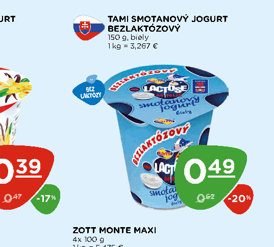 TAMI SMOTANOVÝ JOGURT BEZLAKTÓZOVÝ