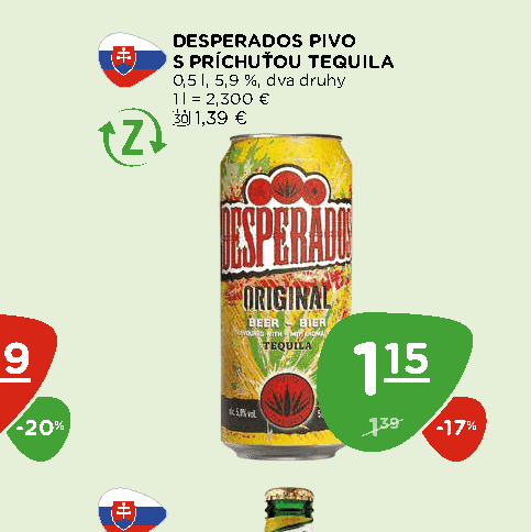 DESPERADOS PIVO S PRÍCHUŤOU TEQUILA