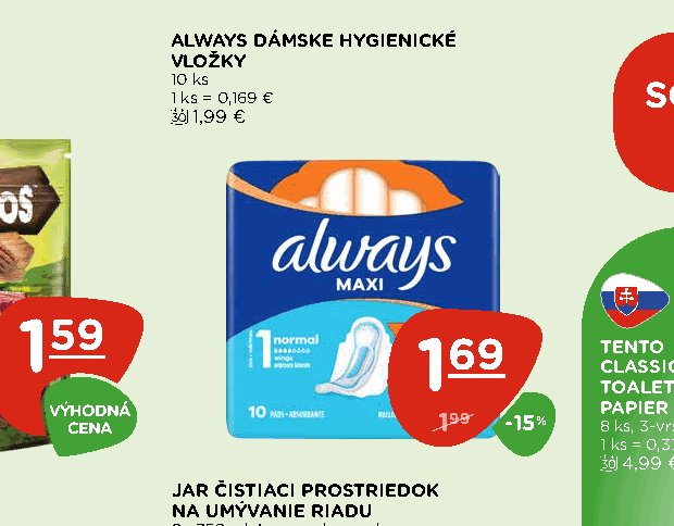 ALWAYS DÁMSKE HYGIENICKÉ VLOŽKY