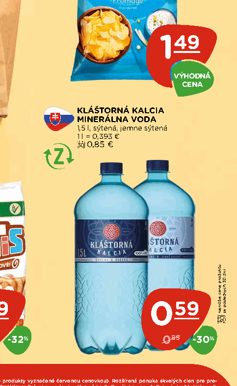 KLÁŠTORNÁ KALCIA MINERÁLNA VODA