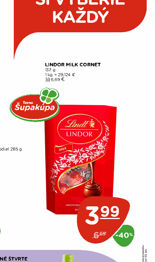 LINDOR MILK CORNET