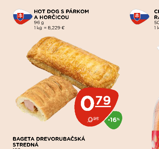 HOT DOG S PÁRKOM A HORČICOU