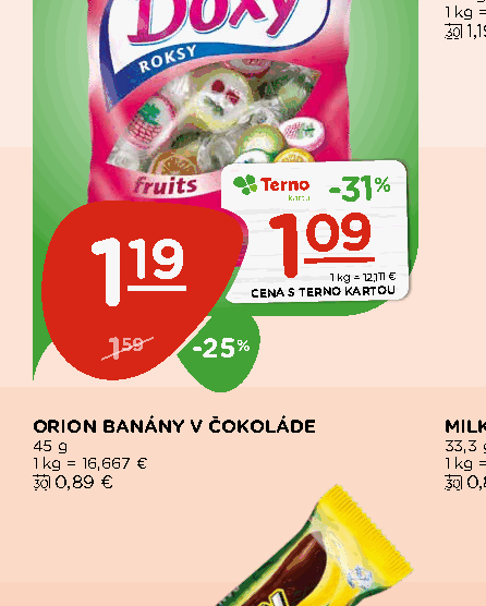 ORION BANÁNY V ČOKOLÁDE