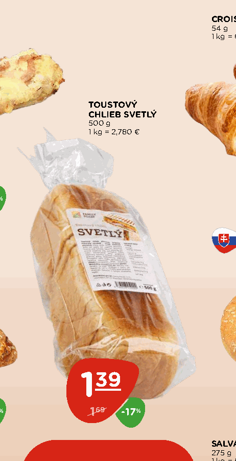 TOUSTOVÝ CHLIEB SVETLÝ