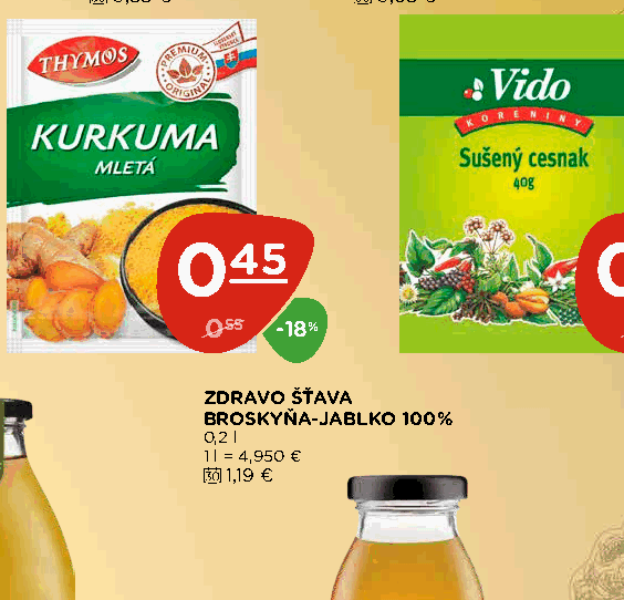 ZDRAVO ŠŤAVA BROSKYŇA-JABLKO 100%
