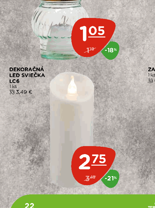 DEKORAČNÁ LED SVIEČKA LC6