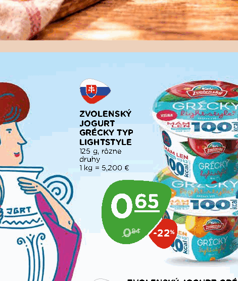 ZVOLENSKÝ JOGURT GRÉCKY TYP LIGHTSTYLE