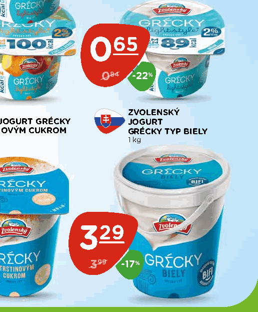 ZVOLENSKÝ JOGURT GRÉCKY TYP BIELY