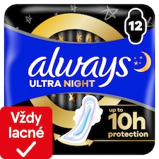 Always Ultra Secure Night hygienické vložky (veľkosť 4) vložky s krídelkami 12 ks]