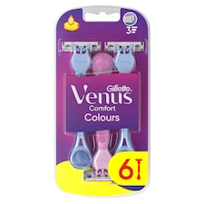 Gillette Venus Comfort Colours Jednorazové Holiace Strojčeky, Balenie 6 ks