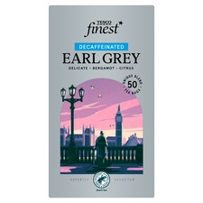 Tesco Finest Earl Grey aromatizovaný čierny čaj bez kofeínu 50 ks 125 g