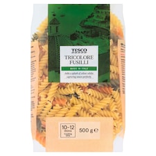 Tesco Tricolore Fusilli bezvaječné semolinové sušené cestoviny 500 g